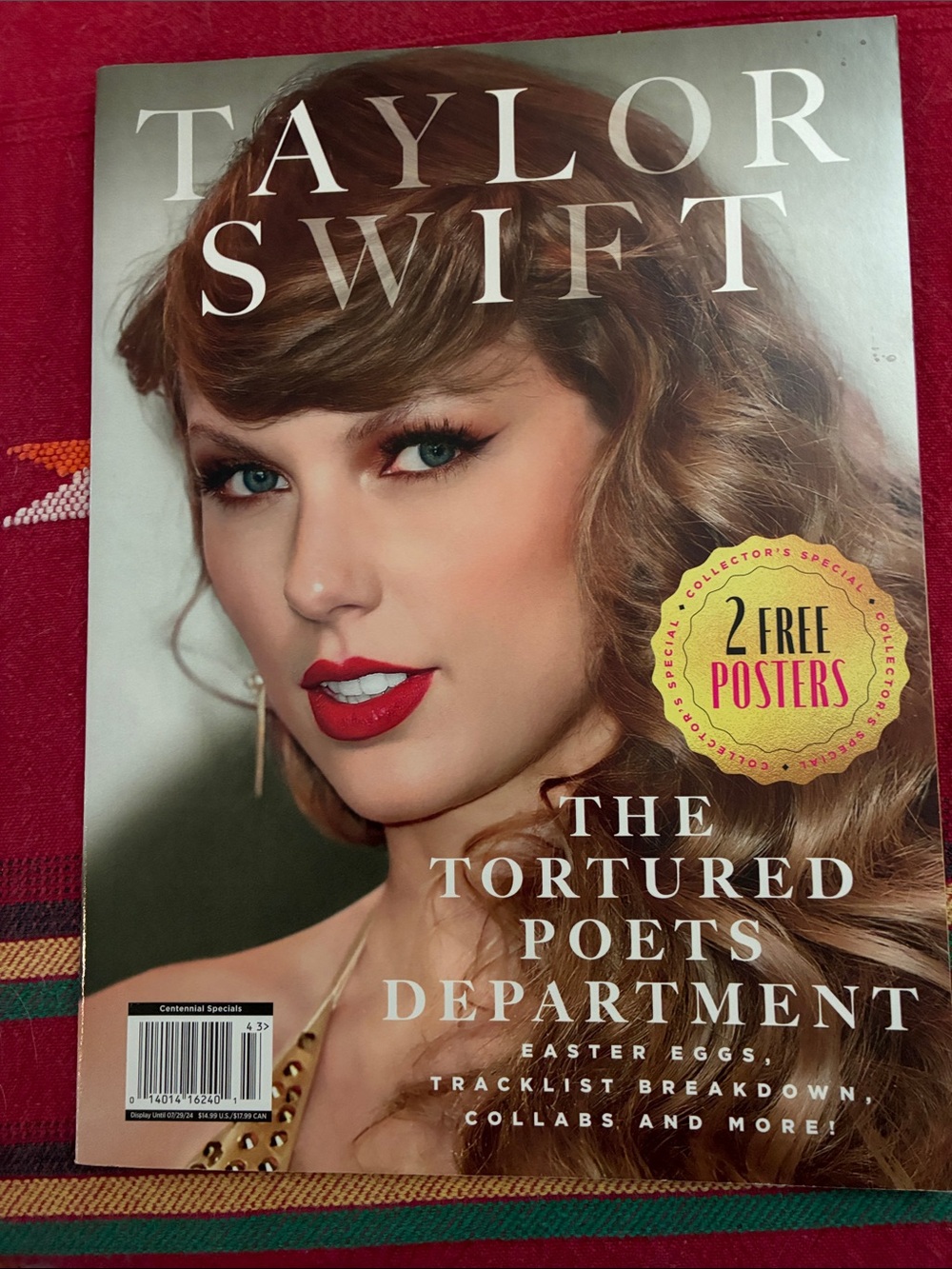 Taylor Swift Red Lipstick Cover with Gold Accent